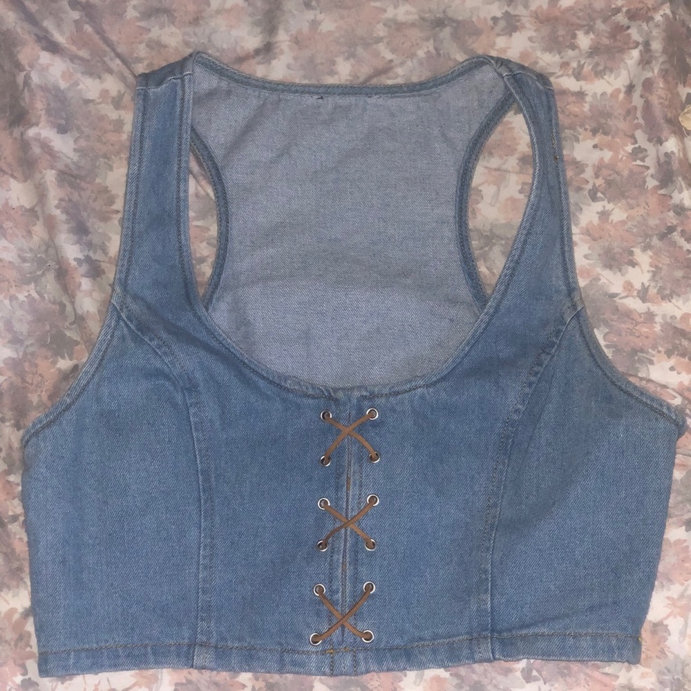 Selena jean lace up vest